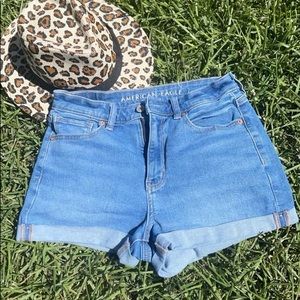 light washed denim shorts